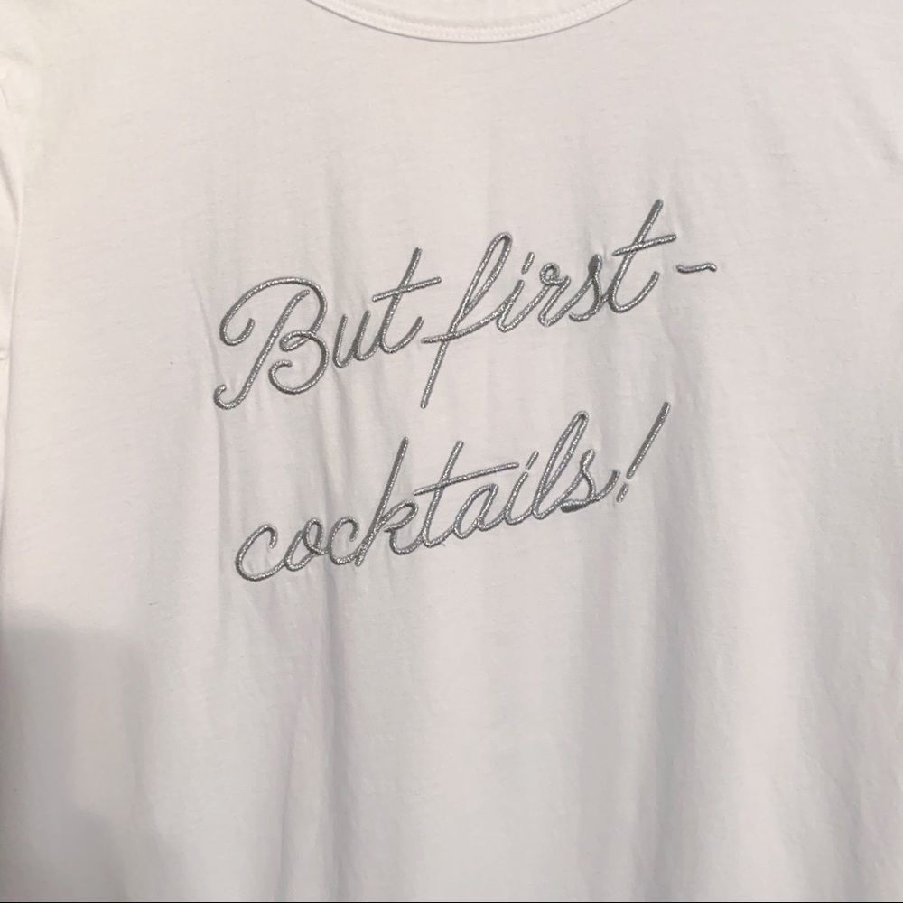“Cocktails” Embroidered Tee - Picture 2 of 4
